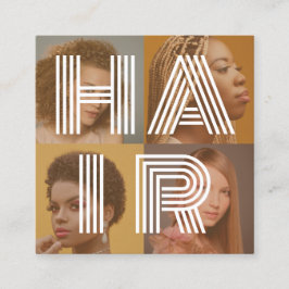 Quadrado Cartão de visita de Fotografia de Hairstylist