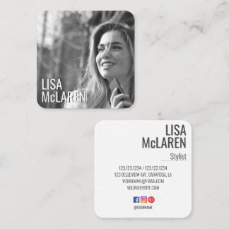 Quadrado Cartão de visita de Fotografia Moderna Minimalista