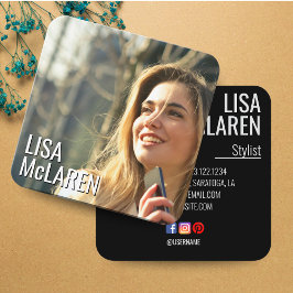 Quadrado Cartão de visita de Fotografia Moderna Minimalista