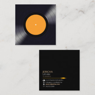 Quadrado cartão de visita de jóquei em disco de vinilo
