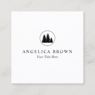 Quadrado Cartão de visita de logotipo de Pine Trees minima