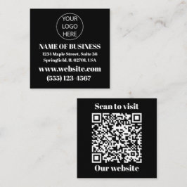 Quadrado Cartão de visita de logotipo e código QR