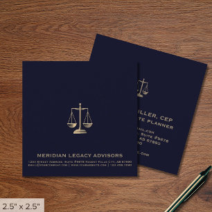 Quadrado Cartão de visita de Logotipo em Escala de Justiça 