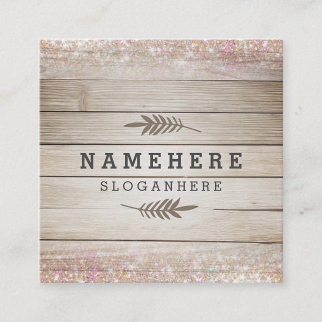 Quadrado Cartão de visita de madeira escuro moderno do (Frente)