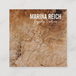 Quadrado cartão de visita de madeira na moda