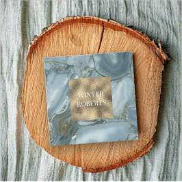 Quadrado Cartão de visita de mármore de ouro cônico do luxo