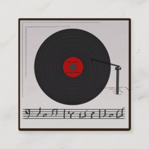 Quadrado Cartão de visita de Músicos Elegante com Nota de