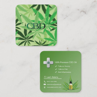 Quadrado cartão de visita de "óleo cbd"