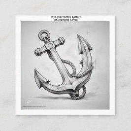 Quadrado Cartão de visita de padrão de tatuagem