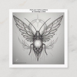 Quadrado Cartão de visita de padrão de tatuagem