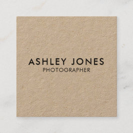 Quadrado Cartão de visita de QR Kraft minimalista moderno