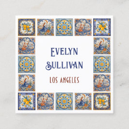 Quadrado Cartão de visita de quadro azulejo italiano