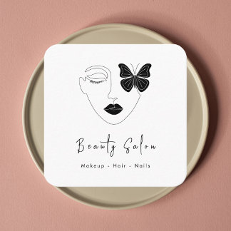 Quadrado Cartão de visita de Salão de Beleza Profissional M