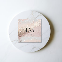 Quadrado Cartão de visita de Salão Moderno Glitter