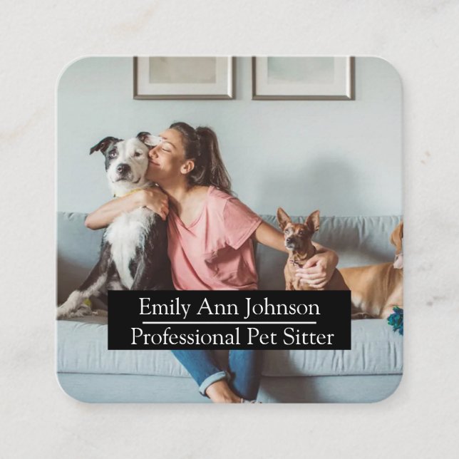 Quadrado Cartão de visita de Separador de Pet Personalizáve (Frente)