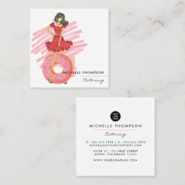 Quadrado Cartão de Visita de Serviços de Catering de Alimen