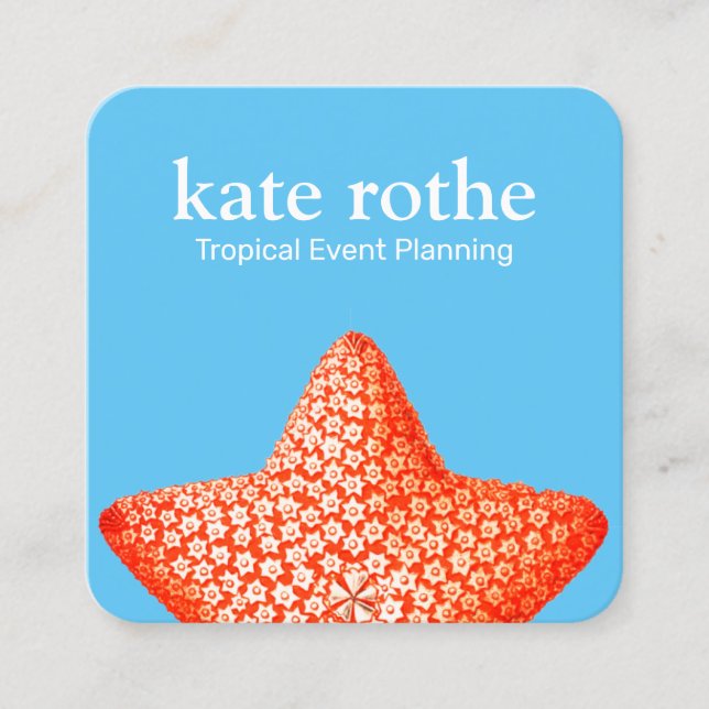 Quadrado Cartão de visita de Starfish (Frente)