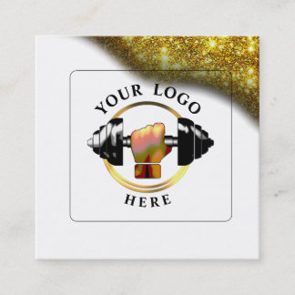 Quadrado Cartão de visita do Black White Trainer Social Med