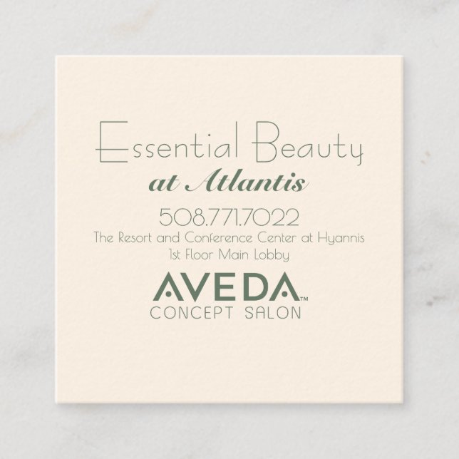 Quadrado Cartão de visita do código do salão de beleza QR (Frente)