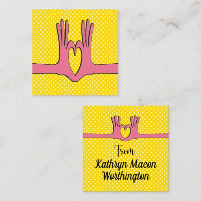 Quadrado Cartão de visita do gabinete de presentes para mão (Frente/Verso)