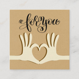 Quadrado Cartão de visita do gabinete de presentes para mão