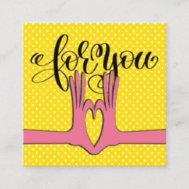 Quadrado Cartão de visita do gabinete de presentes para mão