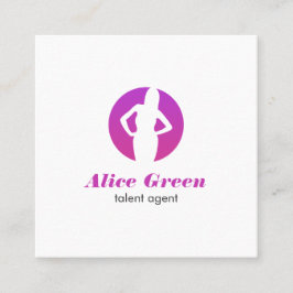 Quadrado Cartão de visita do logotipo do agente de talento