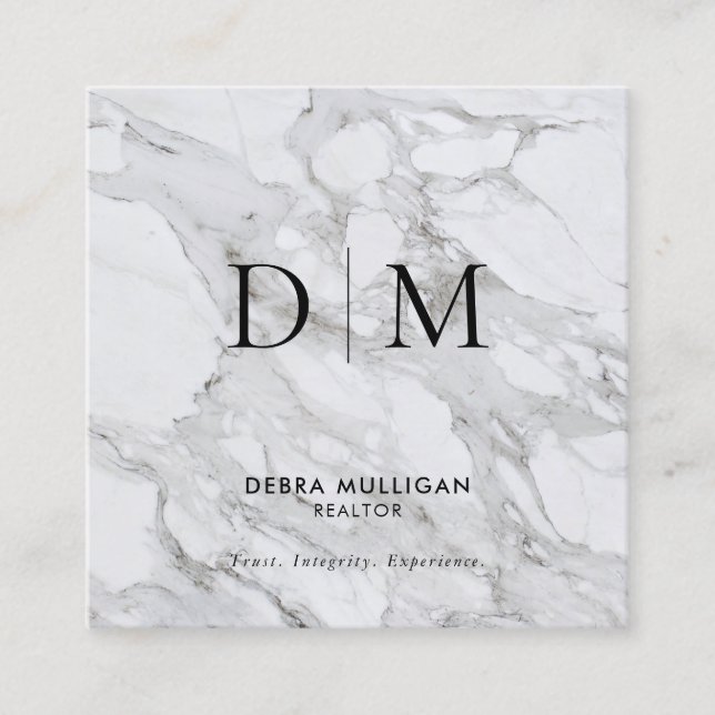 Quadrado Cartão de visita do Realtor Square Minimalístico (Frente)