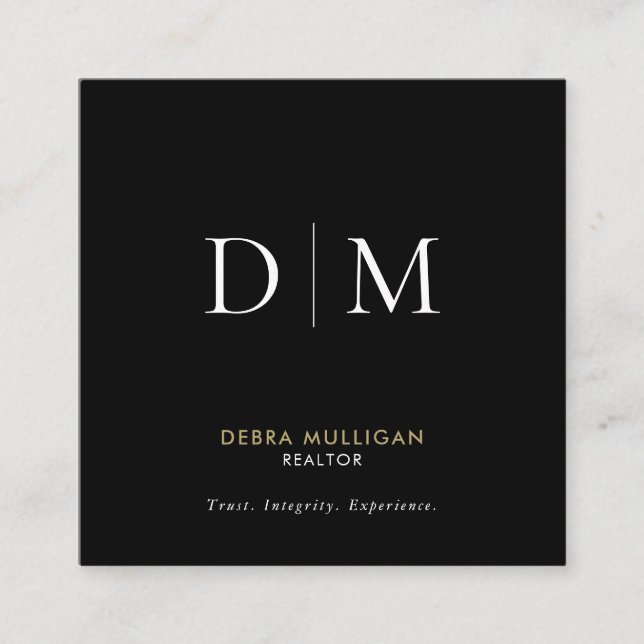 Quadrado Cartão de visita do Realtor Square Minimalístico (Frente)