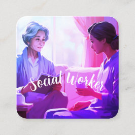 Quadrado Cartão de visita do trabalhador social