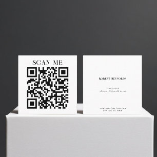 Quadrado Cartão de Visita Empresarial de QR-code Minimalist