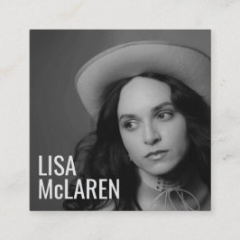 Quadrado Cartão de visita - Foto profissional e código QR