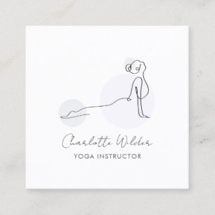 Quadrado Cartão de Visita Instrutor de Yoga Cobra Pose