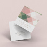 Quadrado Cartão de visita minimalista de Pastel geométrico<br><div class="desc">Padrão geométrico pastel moderno com uma paleta de cor suave,  acoplada a um roteiro elegante para uma coleção moderna de material de escritório. Veja na nossa loja mais itens correspondentes.</div>