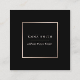 Quadrado Cartão de visita minimalista Dourado do rosa
