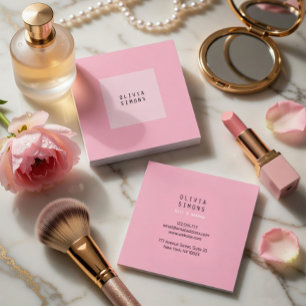 Quadrado Cartão de Visita Minimalista e Elegante Rosa