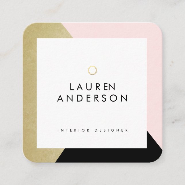 Quadrado Cartão de visita minimalista geométrico moderno do (Frente)