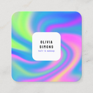 Quadrado Cartão de Visita Minimalista Holográfico