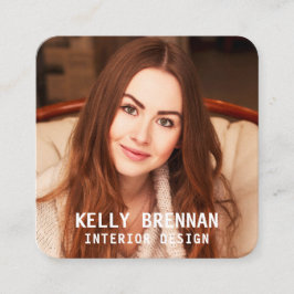 Quadrado Cartão de visita moderno com fotos e mídia social