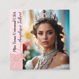 Quadrado Cartão de Visita Pastel Glitter Pageant | Código Q