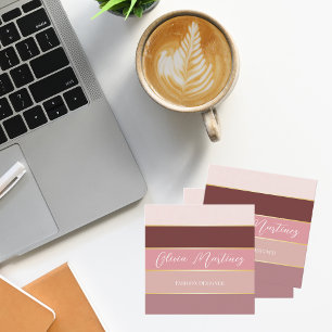Quadrado Cartão de Visita Personalizado com Listras de Core
