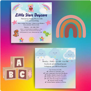 Quadrado Cartão de Visita Personalizado para Creche Arco-