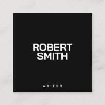 Cartão de visita preto e branco simples moderno