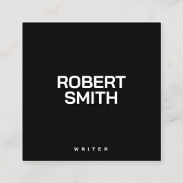 Quadrado Cartão de visita preto e branco simples moderno