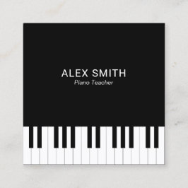 Quadrado Cartão de visita preto elegante do professor de