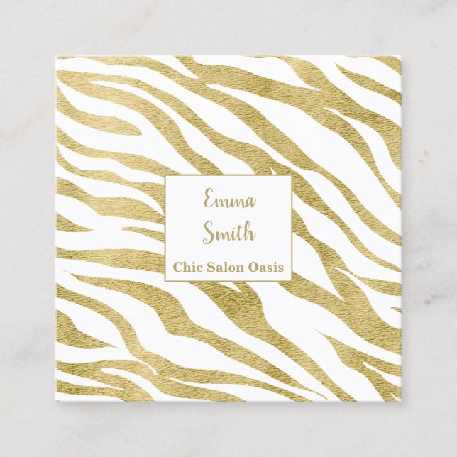 Quadrado Cartão de visita profissional de beleza luxuosa (Frente)