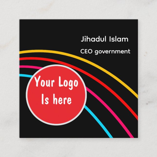 Quadrado Cartão de visita profissional moderno personalizad (Frente)