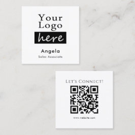 Quadrado Cartão de Visita QR Code com Logotipo Simples