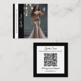 Quadrado Cartão de Visita QR Code Faixa de Concorrente Cart