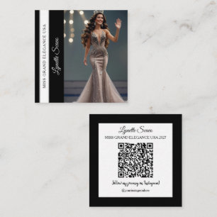 Quadrado Cartão de Visita QR Code Faixa de Concorrente Cart